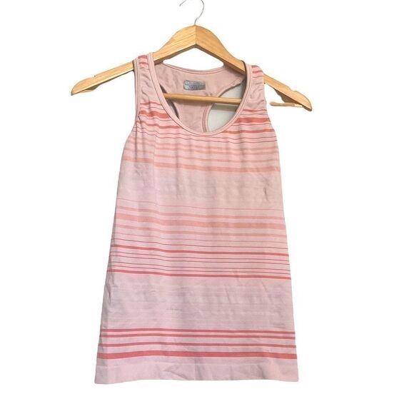 Athleta Rev Up Built-In Bra Seamless Workout Tank Pink Stripe XS - Picture 1 of 4